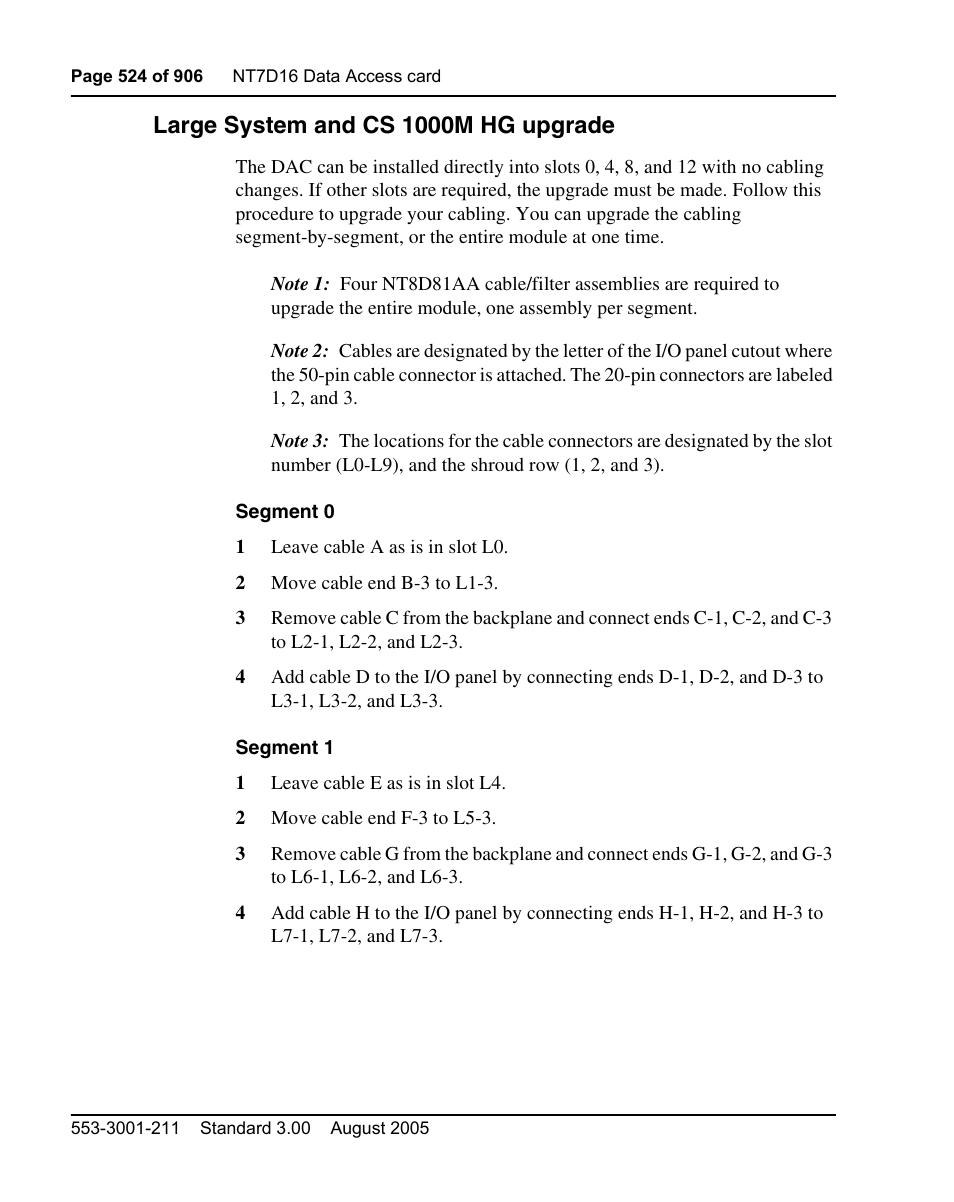 Large system and cs 1000m hg upgrade | Nortel Networks Circuit Card User Manual | Page 524 / 908
