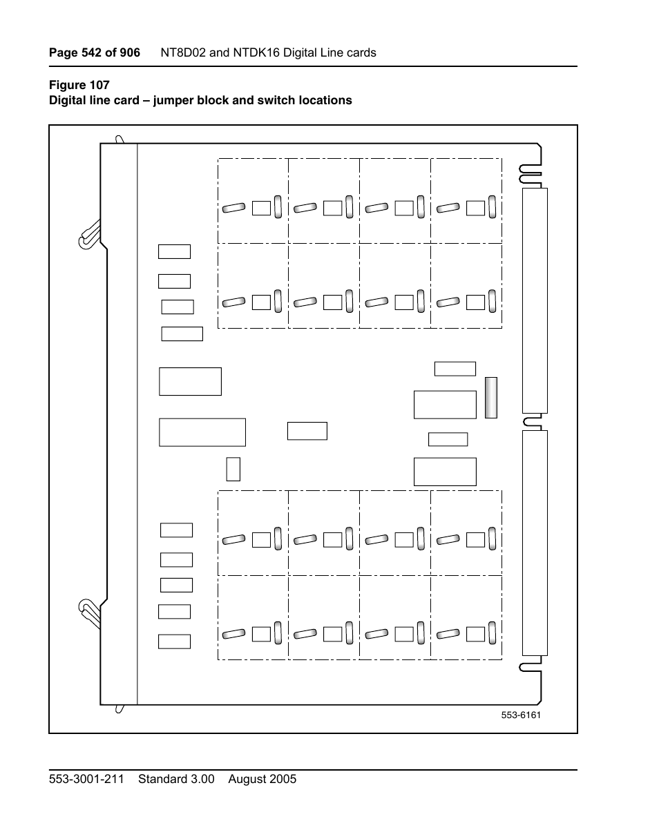 E card. figure 107 on, Shows where | Nortel Networks Circuit Card User Manual | Page 542 / 908