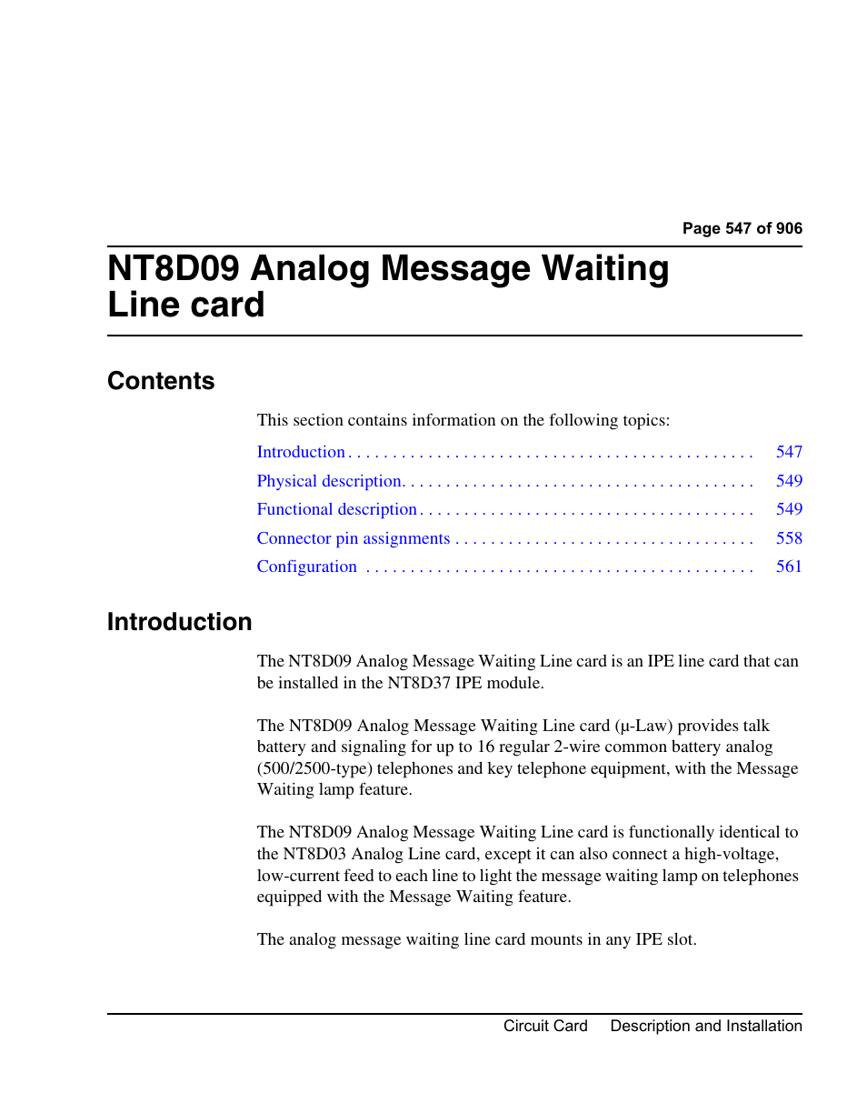 Nortel Networks Circuit Card User Manual | Page 547 / 908