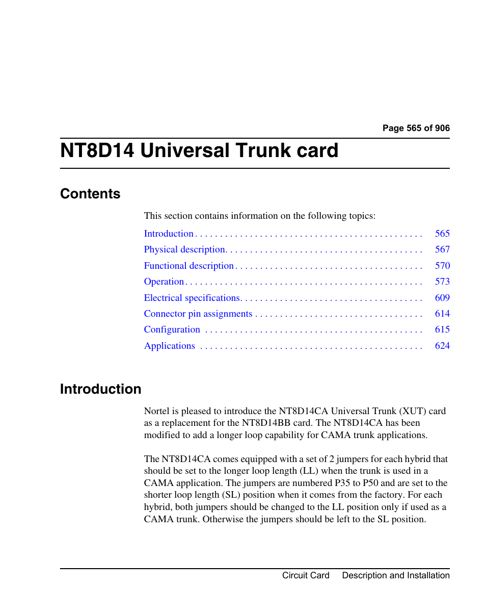 Nortel Networks Circuit Card User Manual | Page 565 / 908
