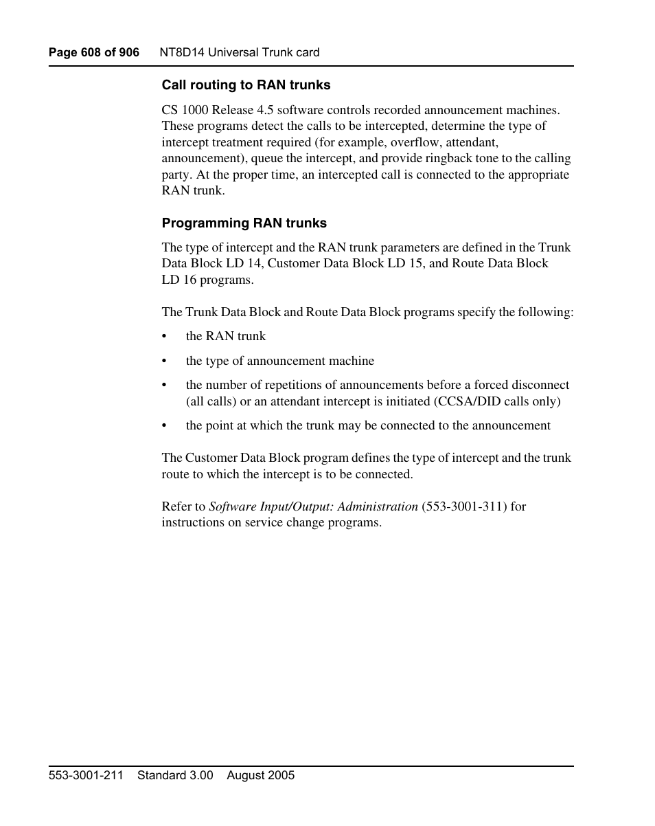 Programming ran trunks” on | Nortel Networks Circuit Card User Manual | Page 608 / 908
