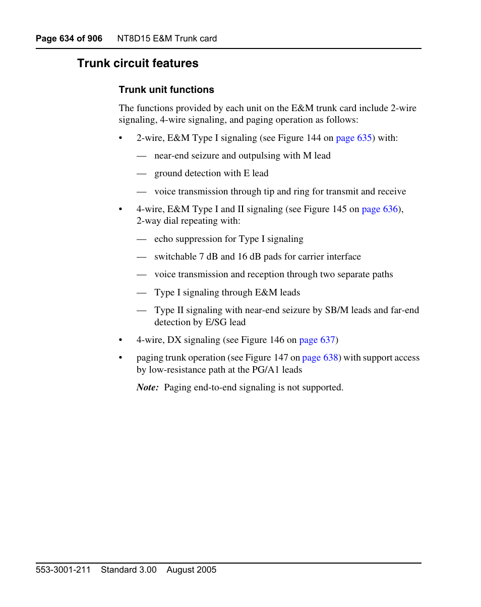 Trunk circuit features | Nortel Networks Circuit Card User Manual | Page 634 / 908