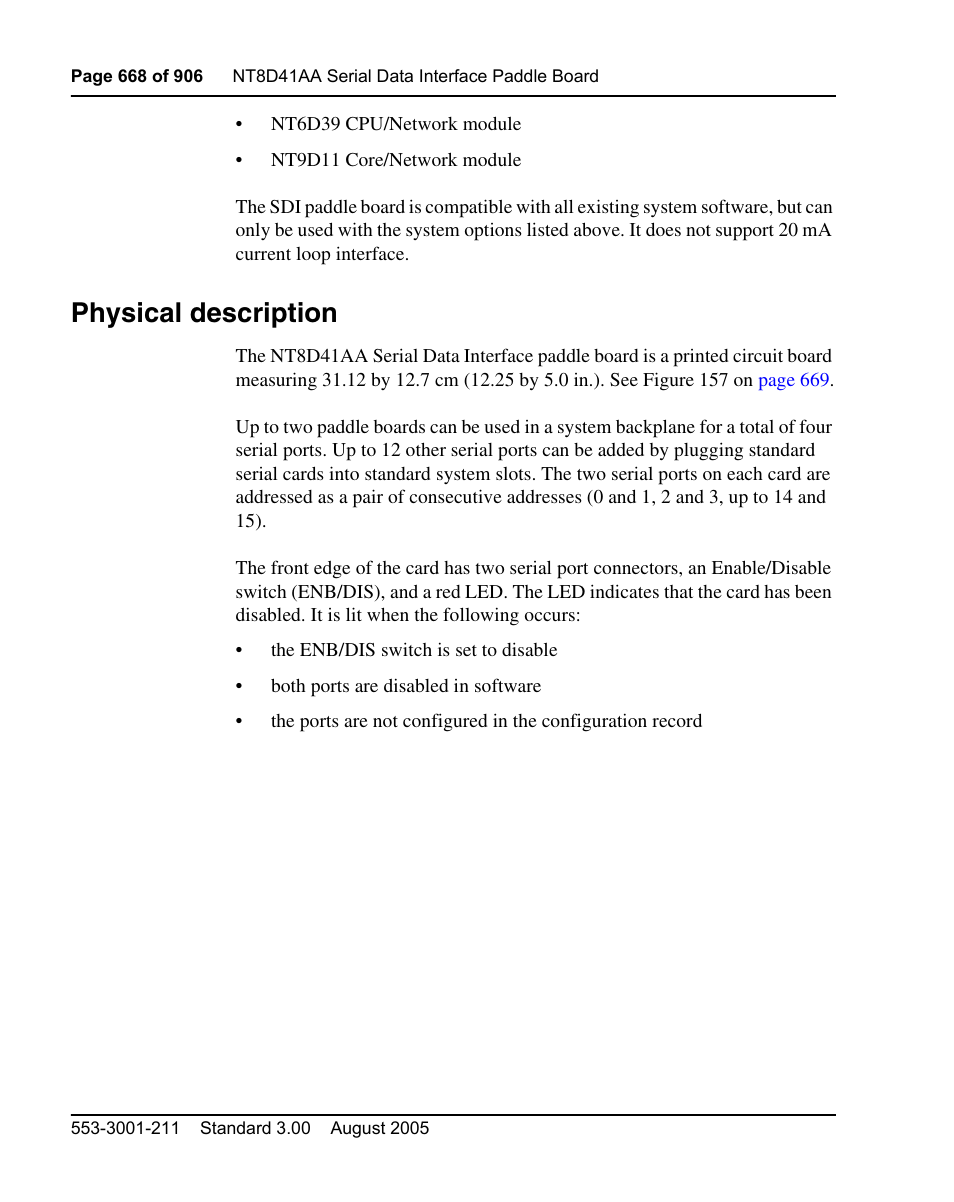 Physical description | Nortel Networks Circuit Card User Manual | Page 668 / 908