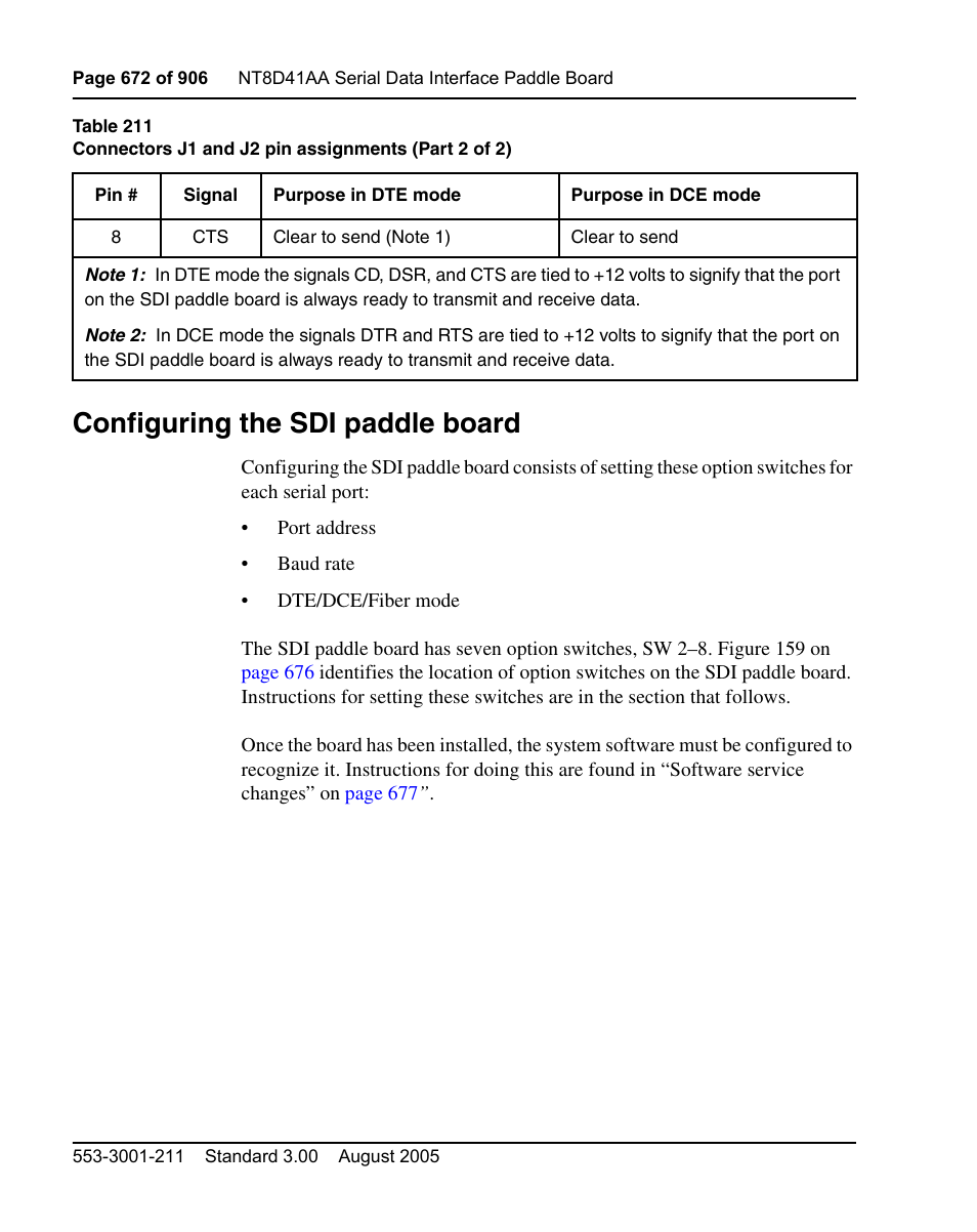 Configuring the sdi paddle board | Nortel Networks Circuit Card User Manual | Page 672 / 908