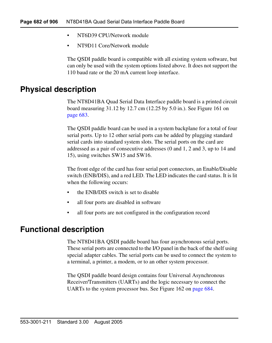 Physical description, Functional description | Nortel Networks Circuit Card User Manual | Page 682 / 908