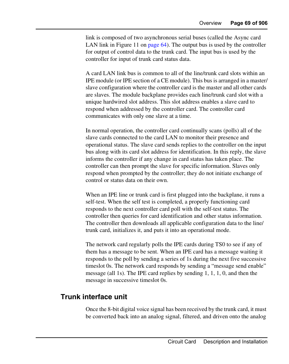 Trunk interface unit | Nortel Networks Circuit Card User Manual | Page 69 / 908