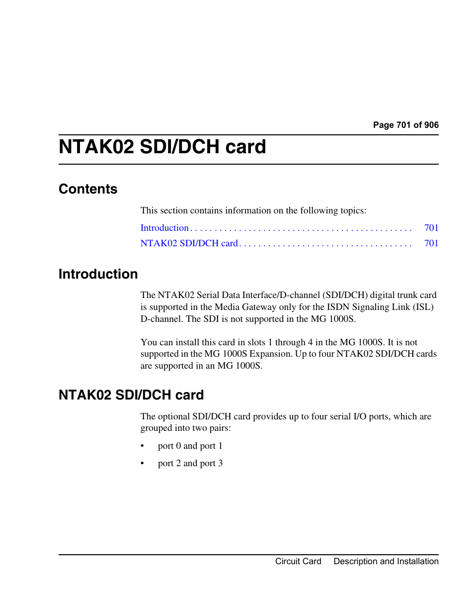 Nortel Networks Circuit Card User Manual | Page 701 / 908