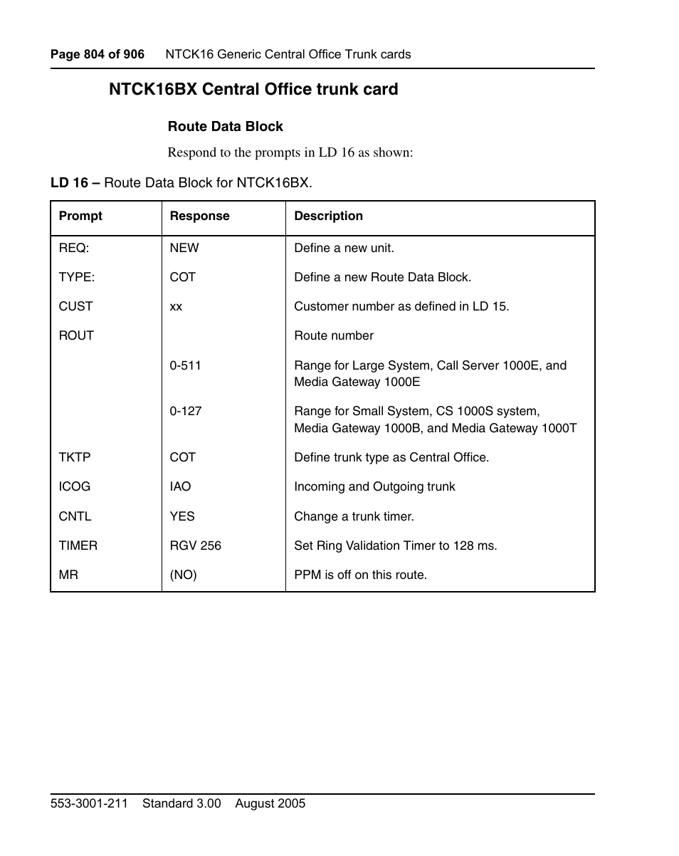 Ntck16bx central office trunk card | Nortel Networks Circuit Card User Manual | Page 804 / 908