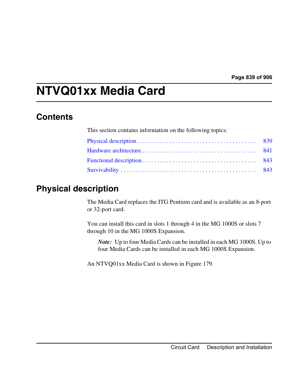 Nortel Networks Circuit Card User Manual | Page 839 / 908