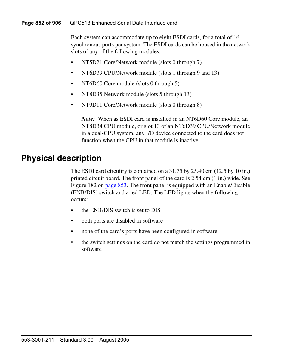 Physical description | Nortel Networks Circuit Card User Manual | Page 852 / 908
