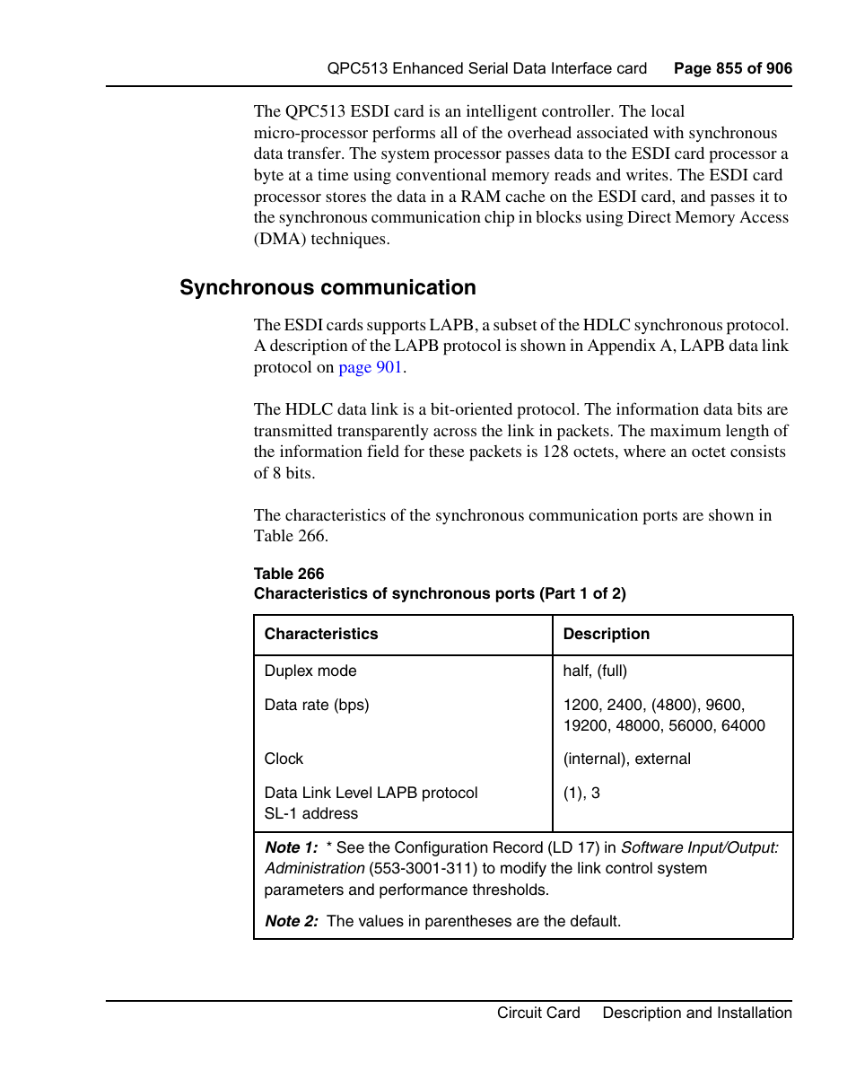 Synchronous communication | Nortel Networks Circuit Card User Manual | Page 855 / 908