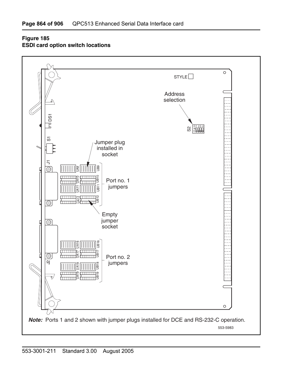 Card. figure 185 on, Address selection | Nortel Networks Circuit Card User Manual | Page 864 / 908