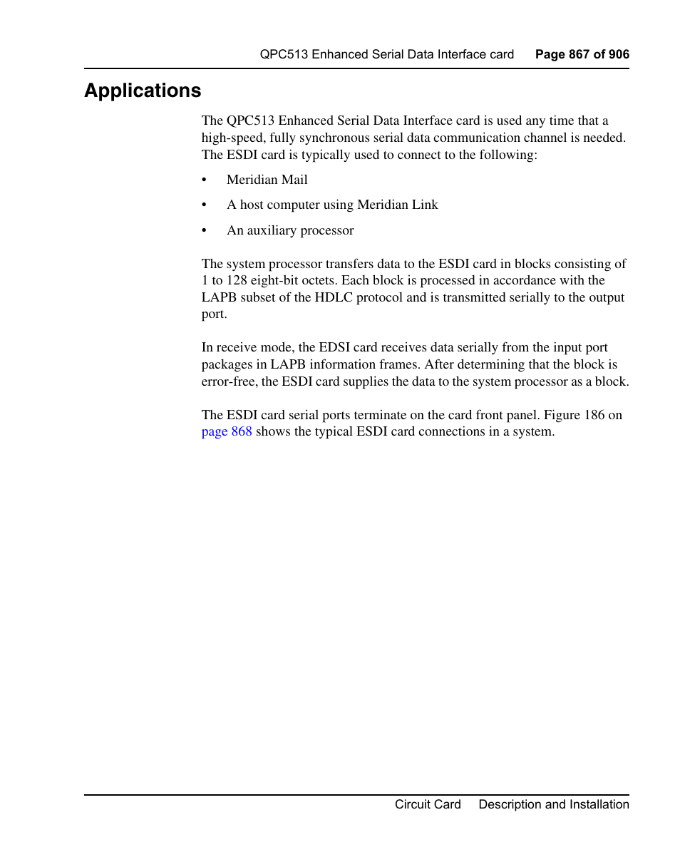 Applications | Nortel Networks Circuit Card User Manual | Page 867 / 908