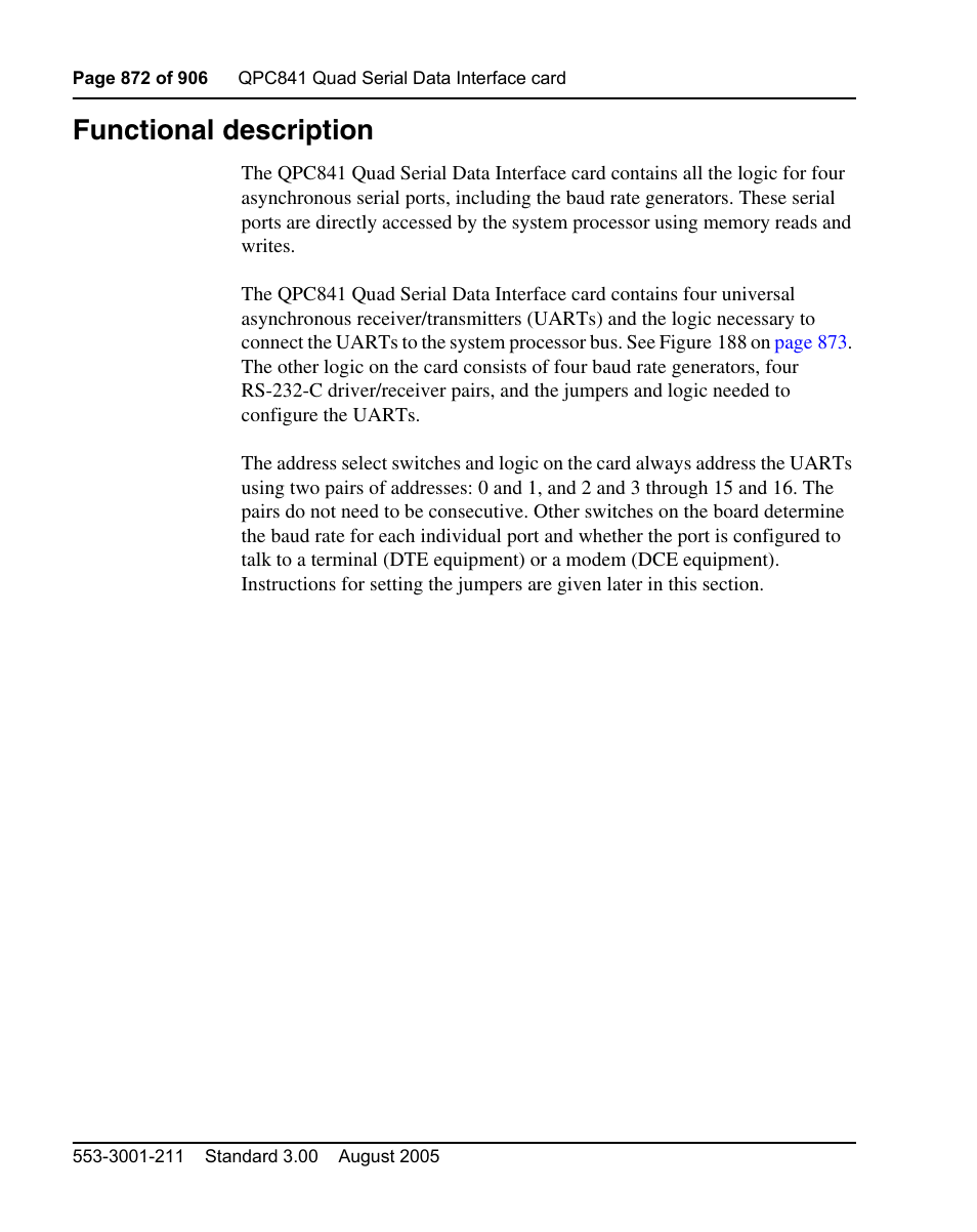 Functional description | Nortel Networks Circuit Card User Manual | Page 872 / 908