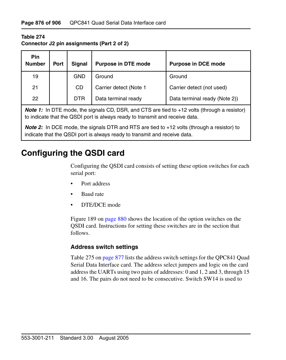 Configuring the qsdi card | Nortel Networks Circuit Card User Manual | Page 876 / 908