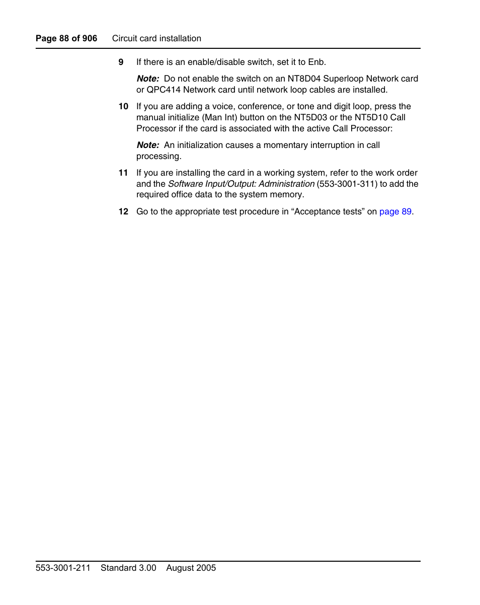 Nortel Networks Circuit Card User Manual | Page 88 / 908