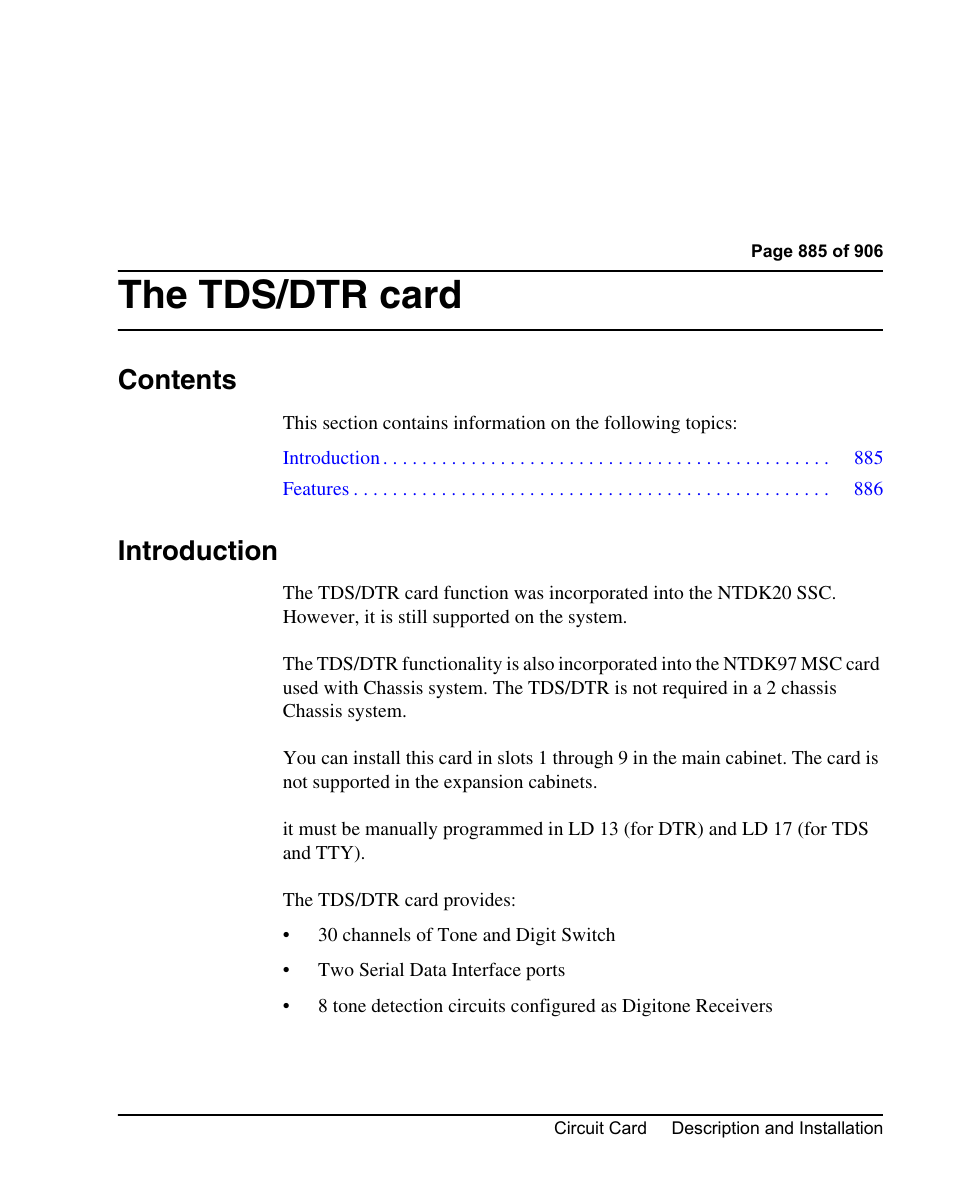 Nortel Networks Circuit Card User Manual | Page 885 / 908