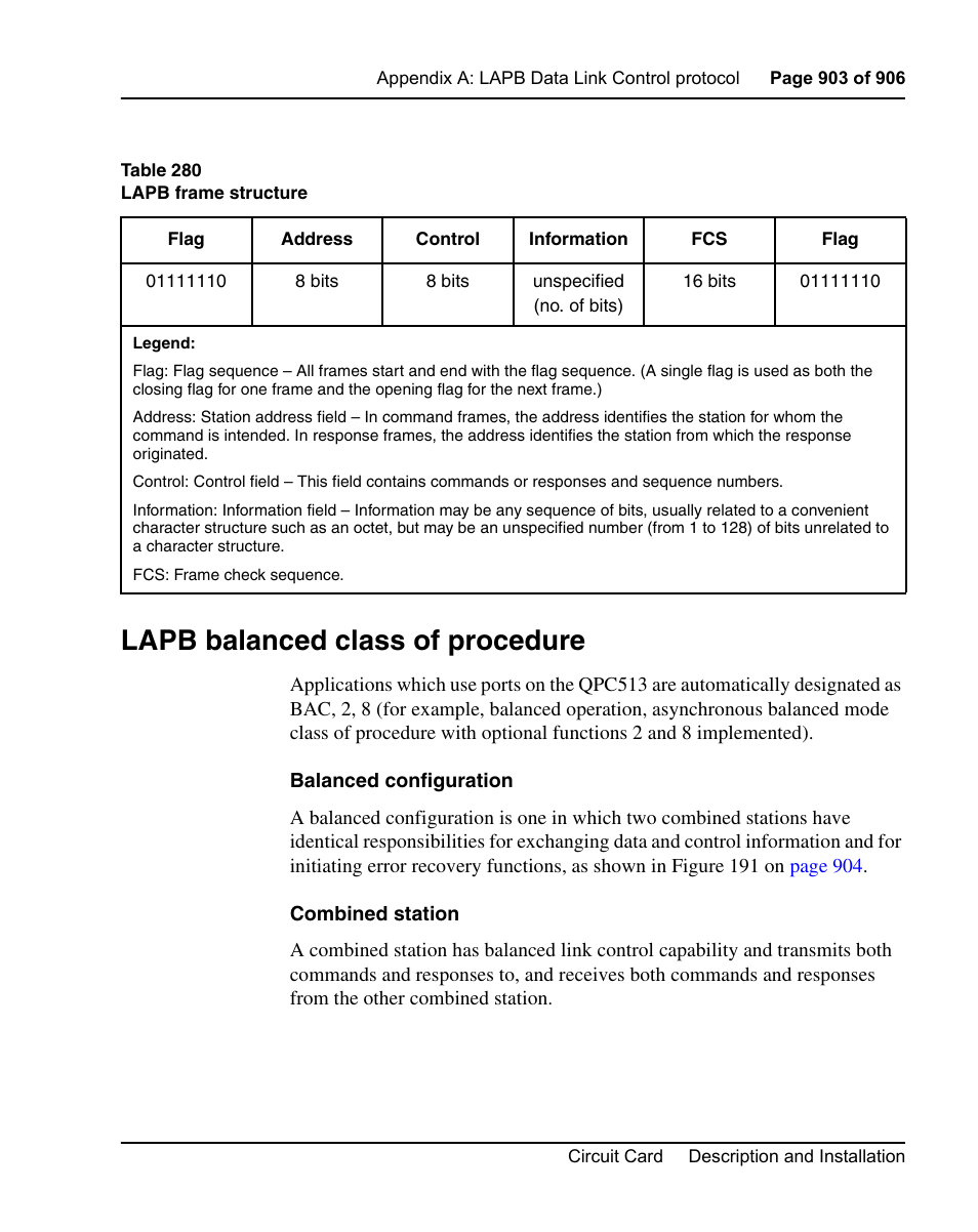 Lapb balanced class of procedure | Nortel Networks Circuit Card User Manual | Page 903 / 908