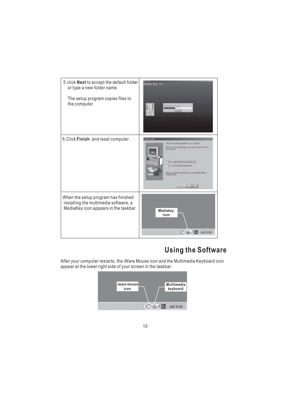 Using the software | Nortel Networks AKM9600/8 User Manual | Page 13 / 19