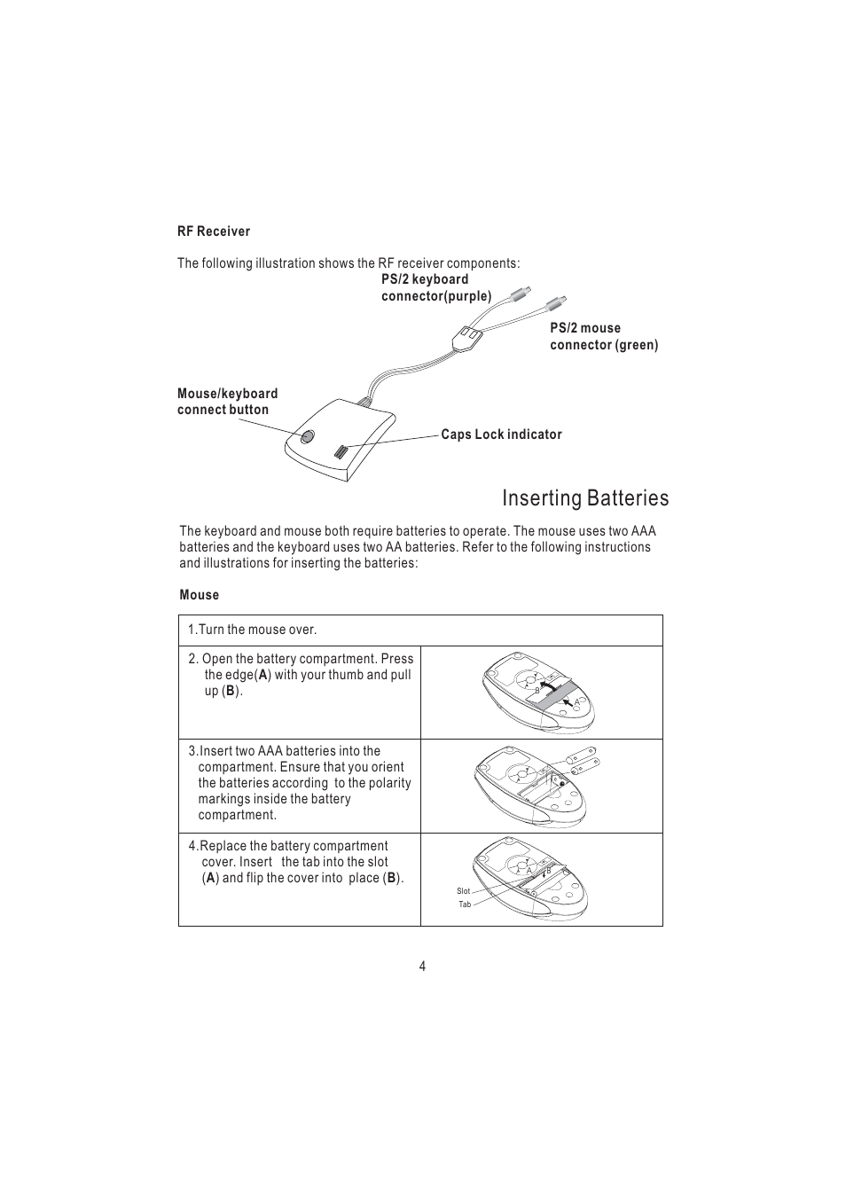 Inserting batteries | Nortel Networks AKM9600/8 User Manual | Page 7 / 19