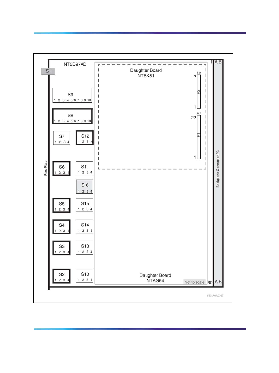 Figure 56 dip switches locations for nt5d97ad | Nortel Networks NN43001-301 User Manual | Page 135 / 306