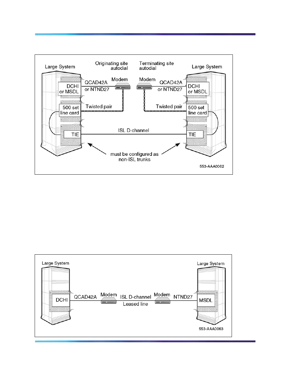 Dedicated mode using leased line, Figure 70 isl in shared mode, Figure 71 isl dedicated mode, using leased line | Nortel Networks NN43001-301 User Manual | Page 183 / 306
