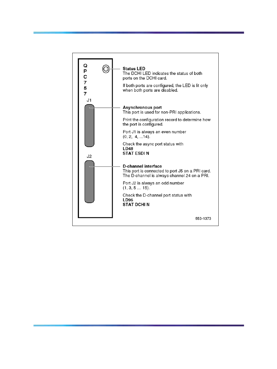 Nt6d80 msdl, Figure 3 qpc757 dch faceplate layout | Nortel Networks NN43001-301 User Manual | Page 23 / 306