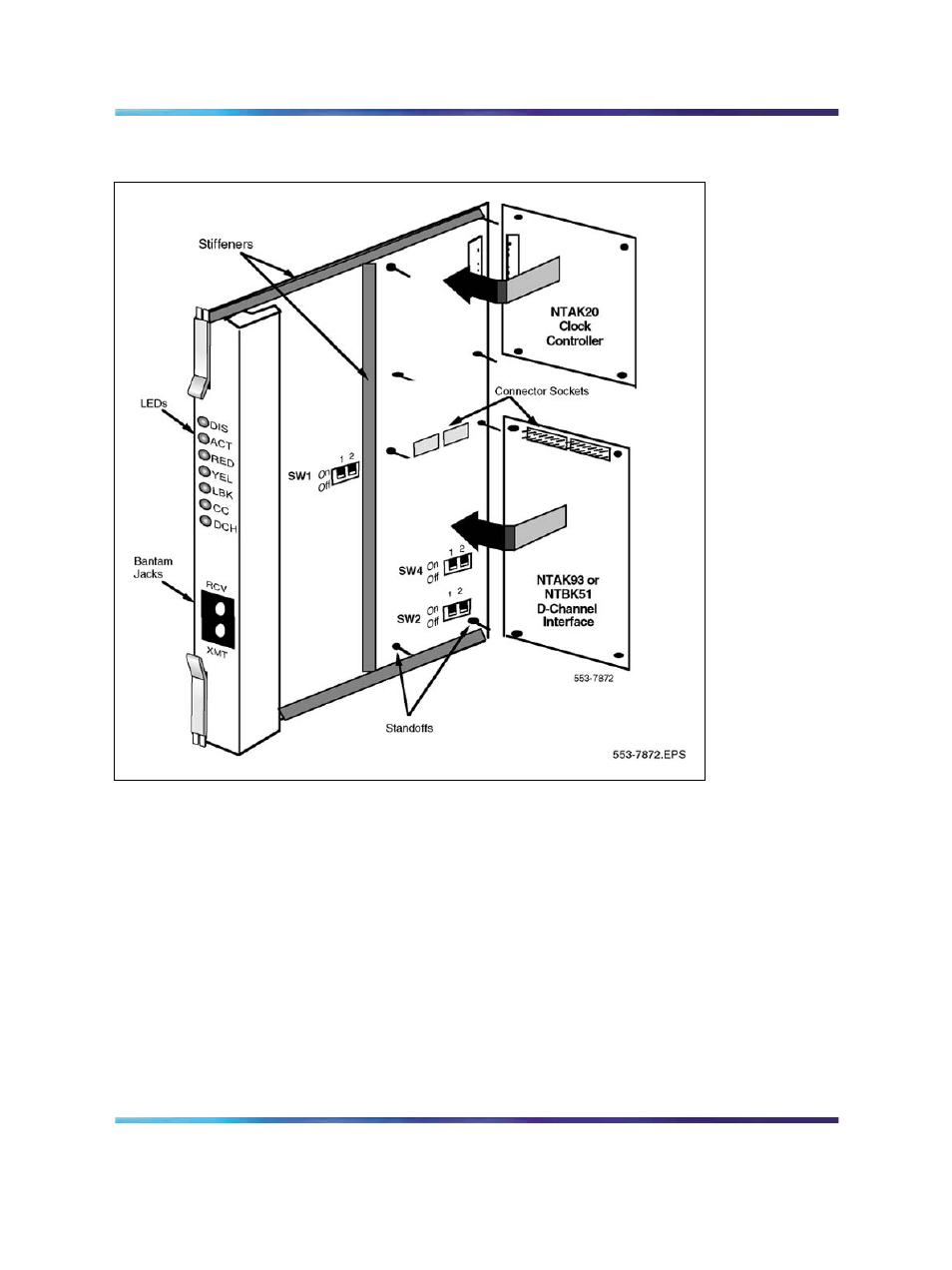 Figure 86 daughterboard installation, Remove the daughterboards from the ntbk50 | Nortel Networks NN43001-301 User Manual | Page 270 / 306