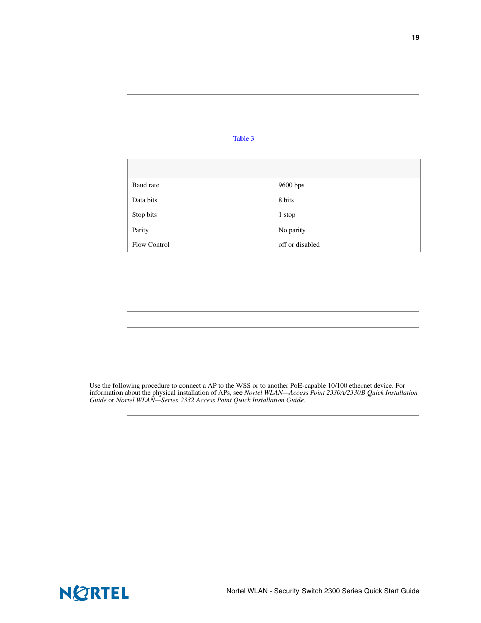 Connecting to a serial management console, Connecting to the network, Connecting access points | Nortel Networks 2300 Series User Manual | Page 19 / 44