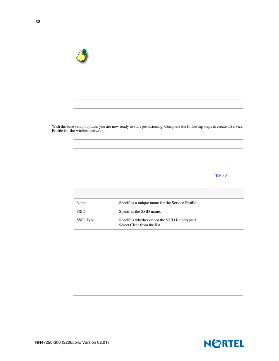 Creating a service profile | Nortel Networks 2300 Series User Manual | Page 32 / 44