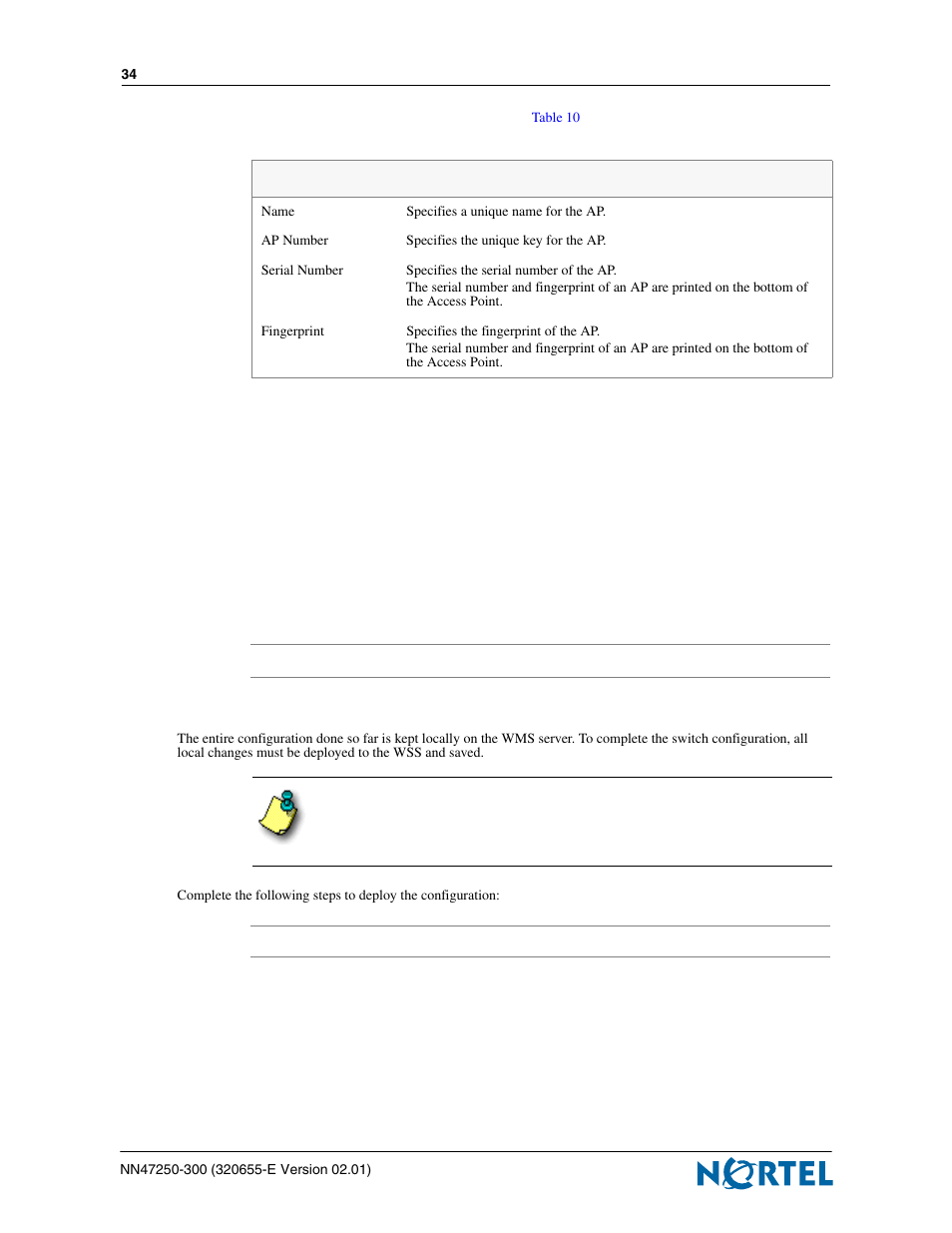 Deploying the configuration | Nortel Networks 2300 Series User Manual | Page 34 / 44