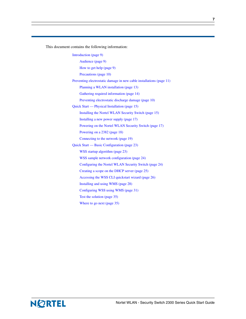 Nortel Networks 2300 Series User Manual | Page 7 / 44