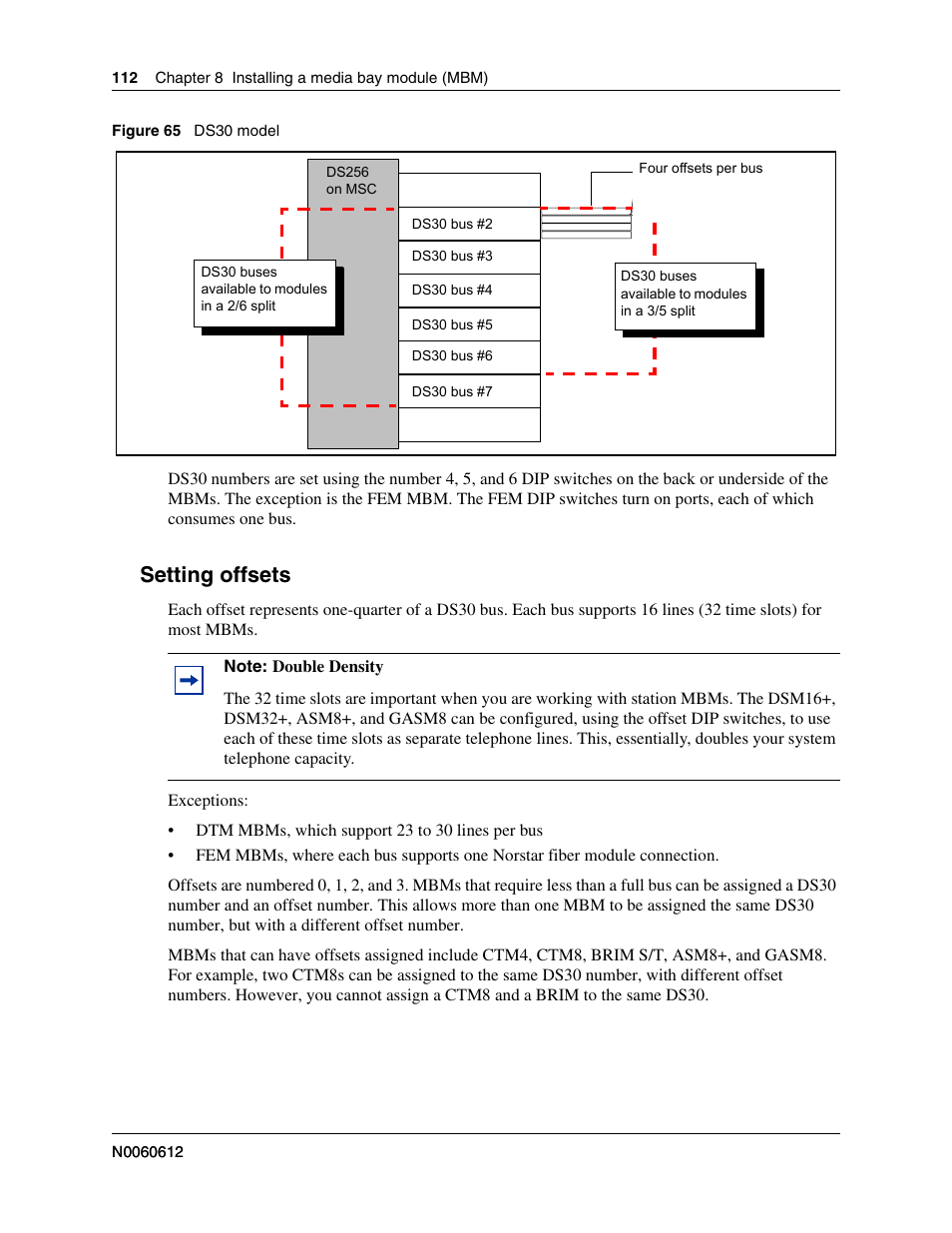 Setting offsets, Figure 65 | Nortel Networks BCM200/400 User Manual | Page 112 / 394