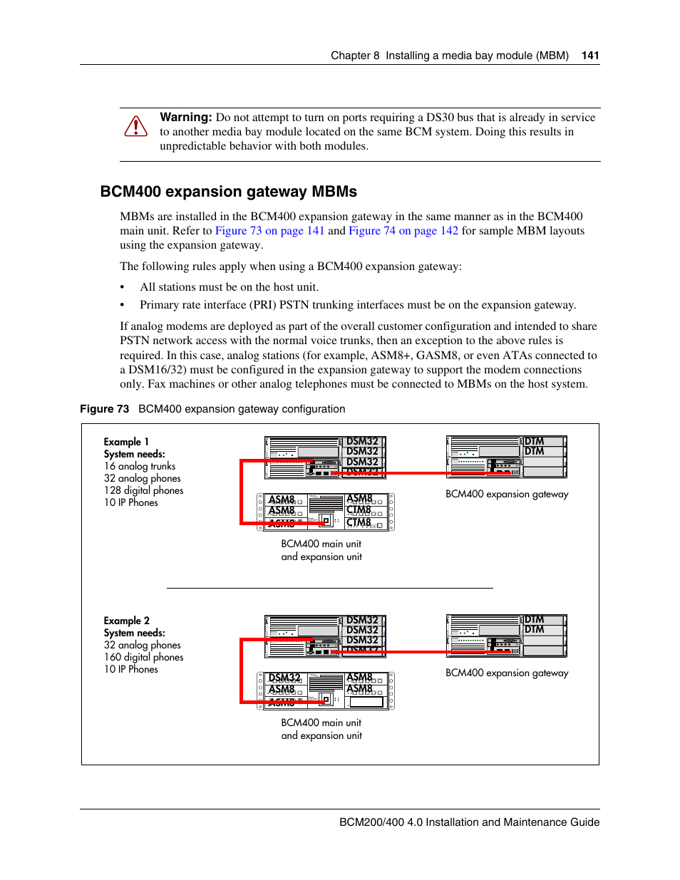 Bcm400 expansion gateway mbms | Nortel Networks BCM200/400 User Manual | Page 141 / 394