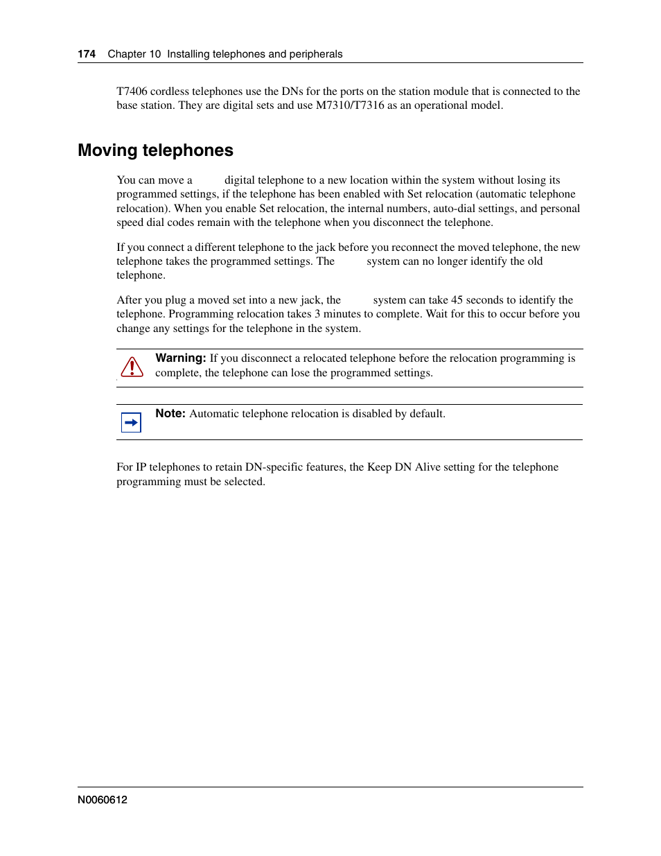 Moving telephones | Nortel Networks BCM200/400 User Manual | Page 174 / 394