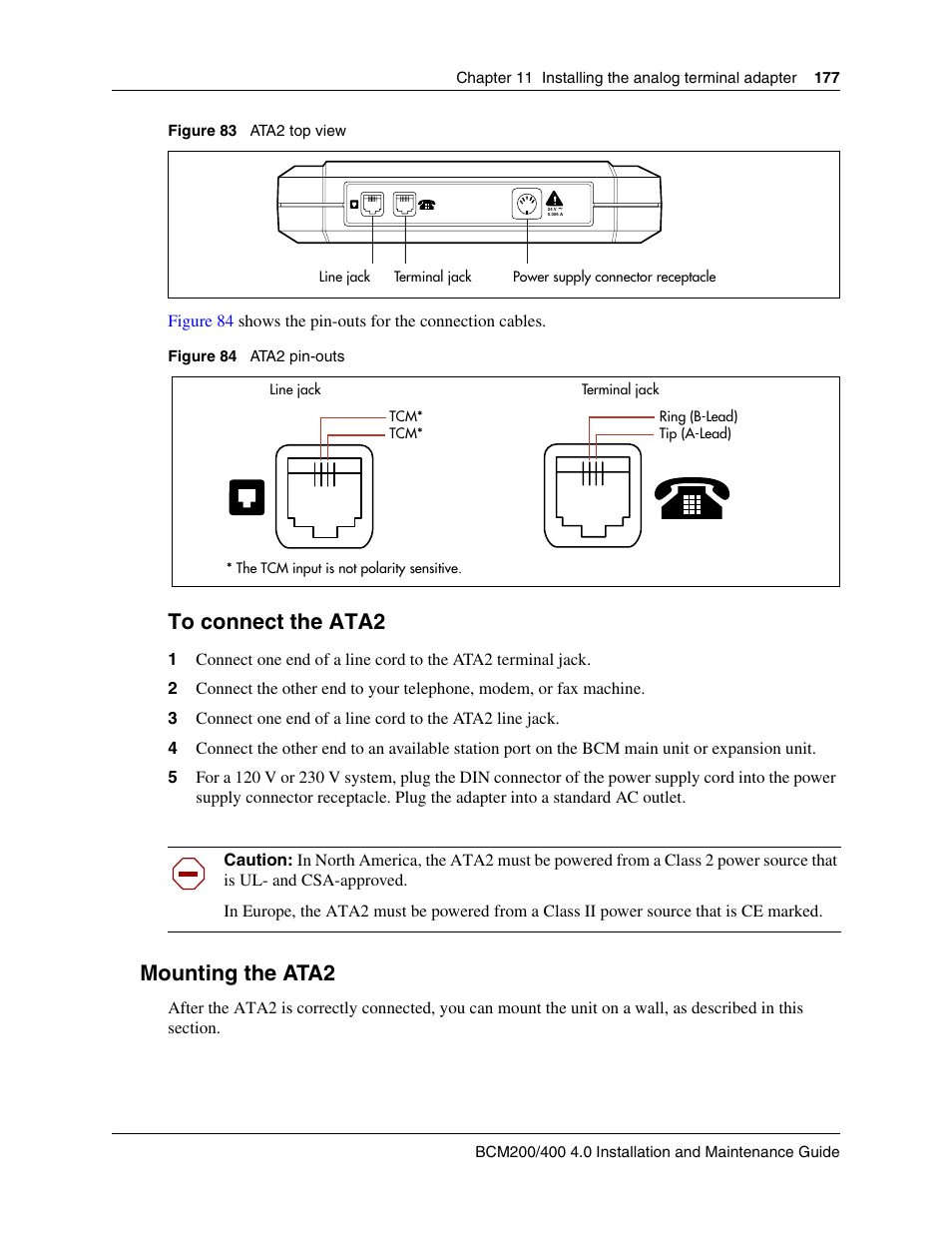 Mounting the ata2, To connect the ata2, Figure 83 | Nortel Networks BCM200/400 User Manual | Page 177 / 394
