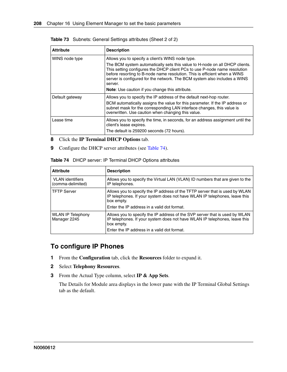 To configure ip phones | Nortel Networks BCM200/400 User Manual | Page 208 / 394