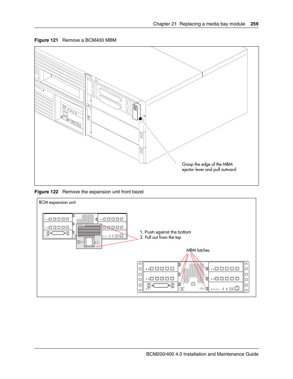 Figure 121, Figure 122 | Nortel Networks BCM200/400 User Manual | Page 259 / 394