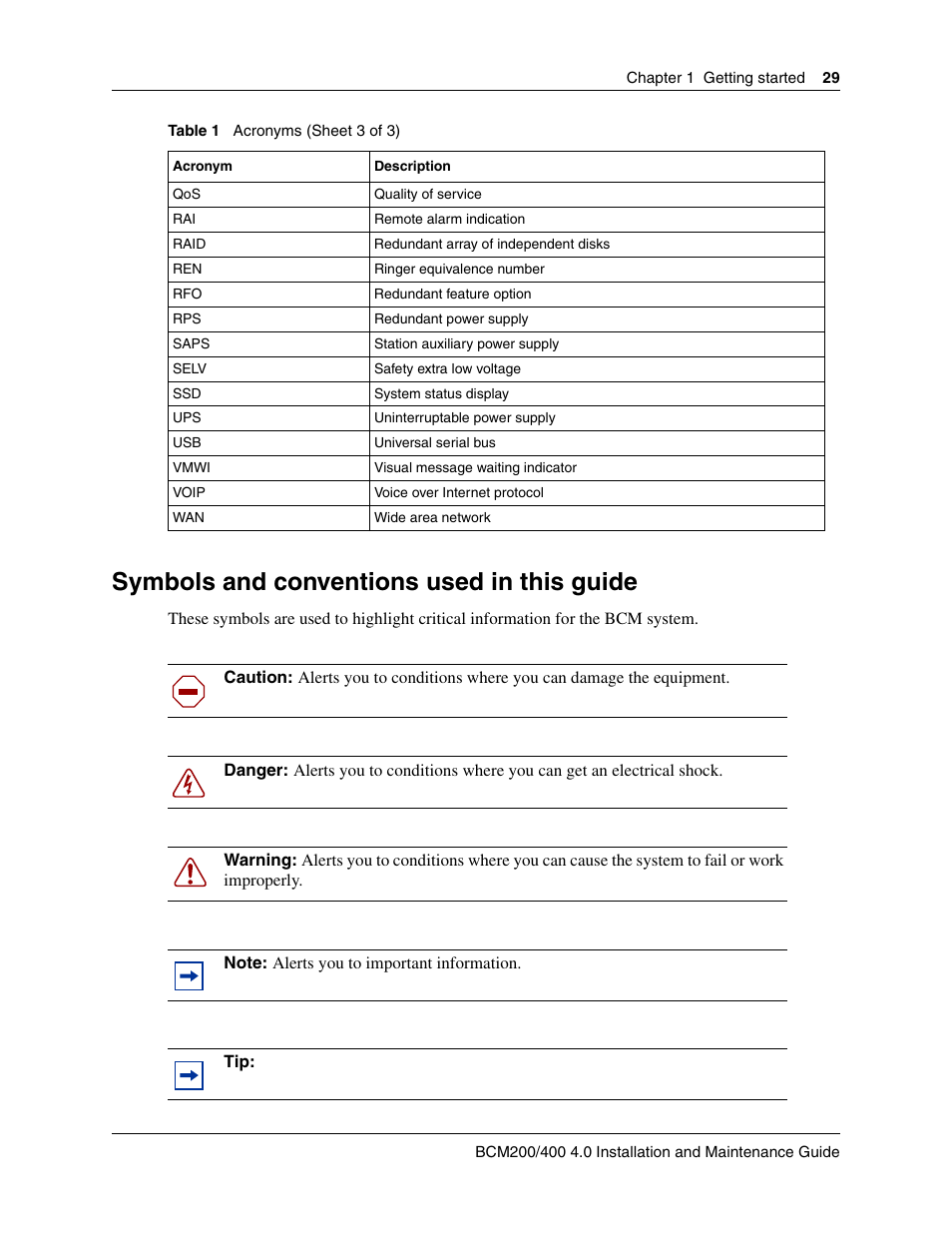 Symbols and conventions used in this guide | Nortel Networks BCM200/400 User Manual | Page 29 / 394
