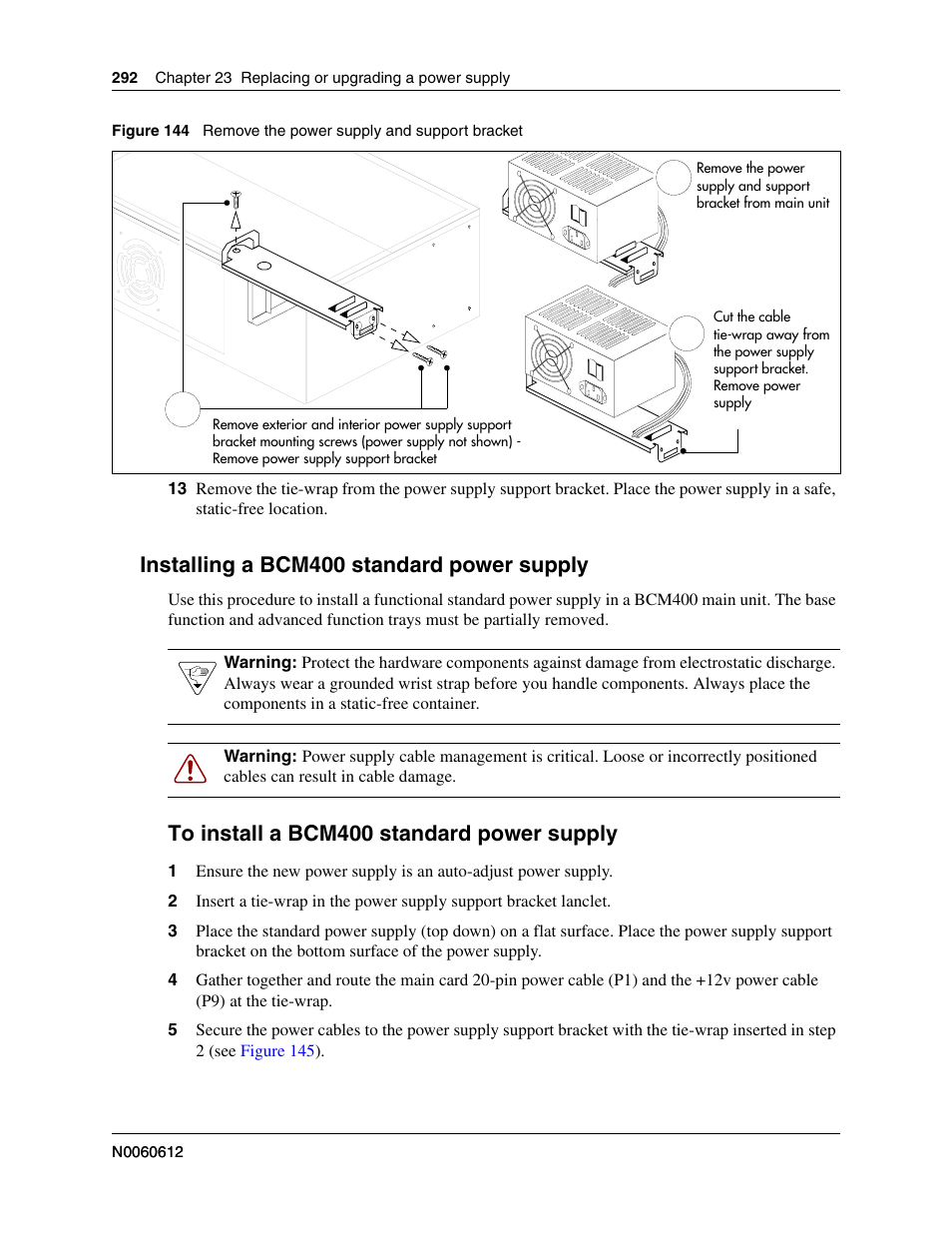 Installing a bcm400 standard power supply, To install a bcm400 standard power supply, Figure | Nortel Networks BCM200/400 User Manual | Page 292 / 394
