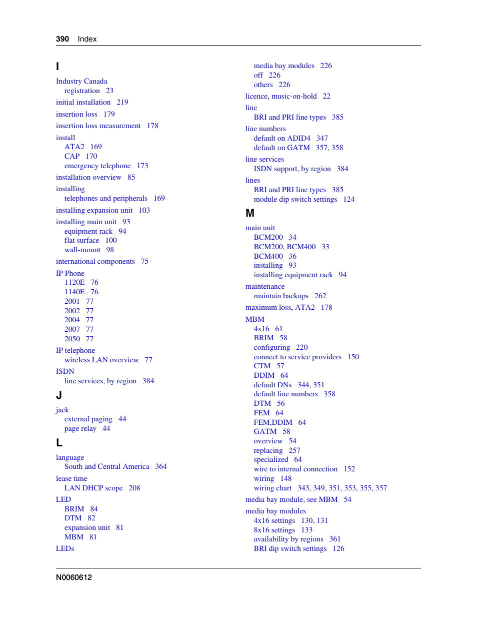 Nortel Networks BCM200/400 User Manual | Page 390 / 394