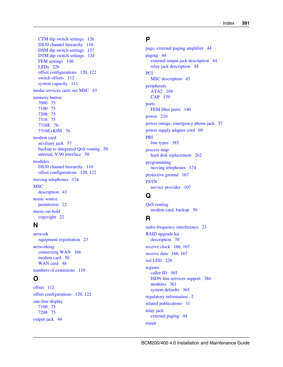 Nortel Networks BCM200/400 User Manual | Page 391 / 394