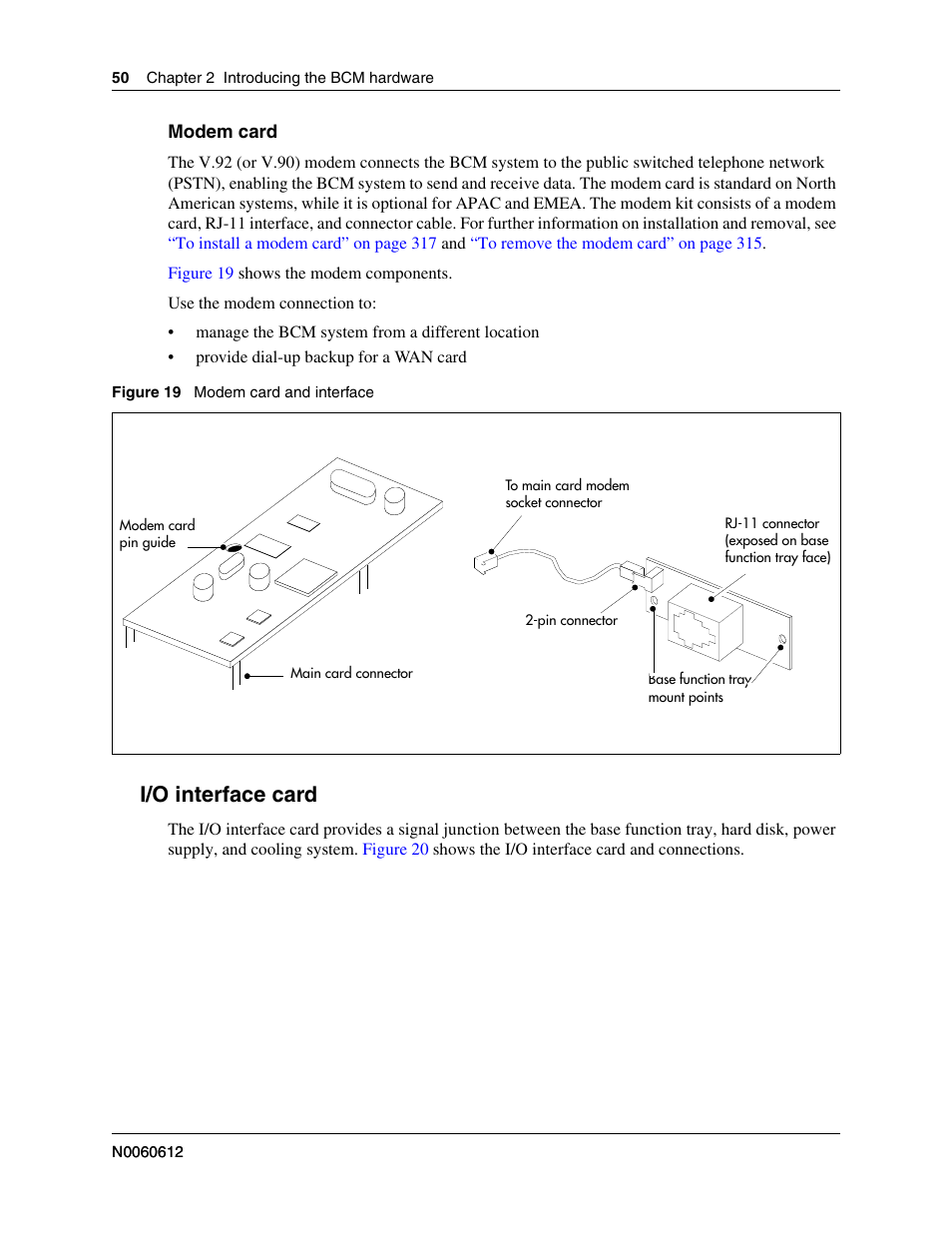 I/o interface card, Ng system (see | Nortel Networks BCM200/400 User Manual | Page 50 / 394