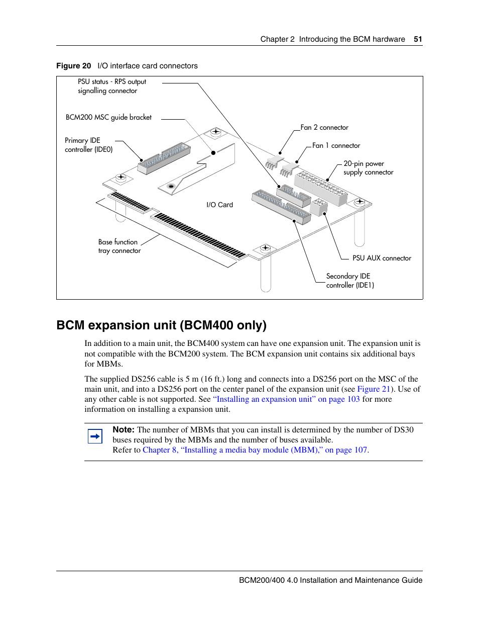 Bcm expansion unit (bcm400 only), Figure 20 | Nortel Networks BCM200/400 User Manual | Page 51 / 394