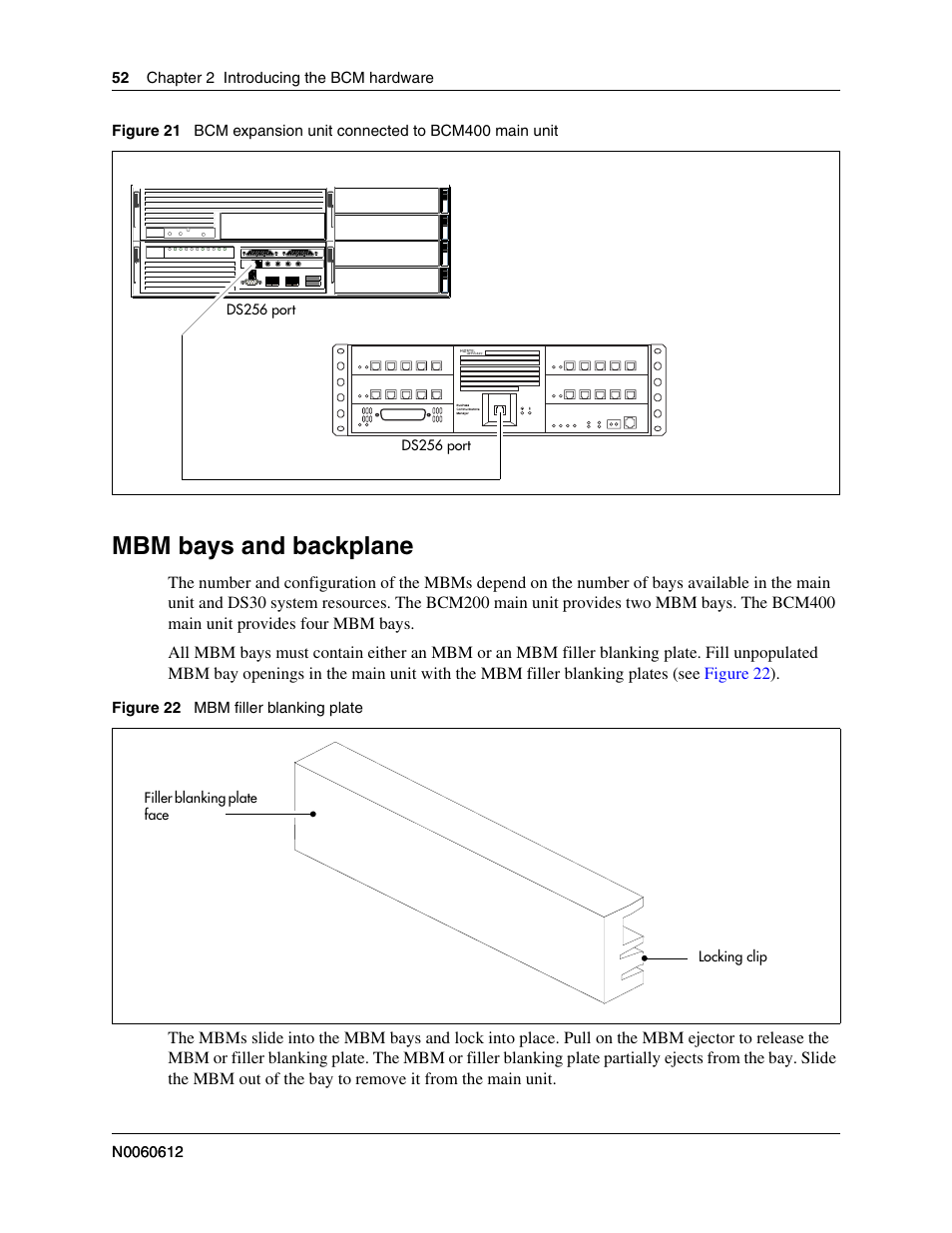 Mbm bays and backplane, Figure 21 | Nortel Networks BCM200/400 User Manual | Page 52 / 394