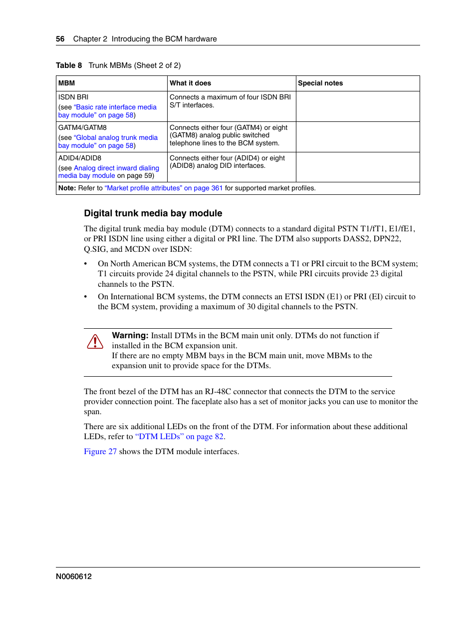 Digital trunk media bay | Nortel Networks BCM200/400 User Manual | Page 56 / 394