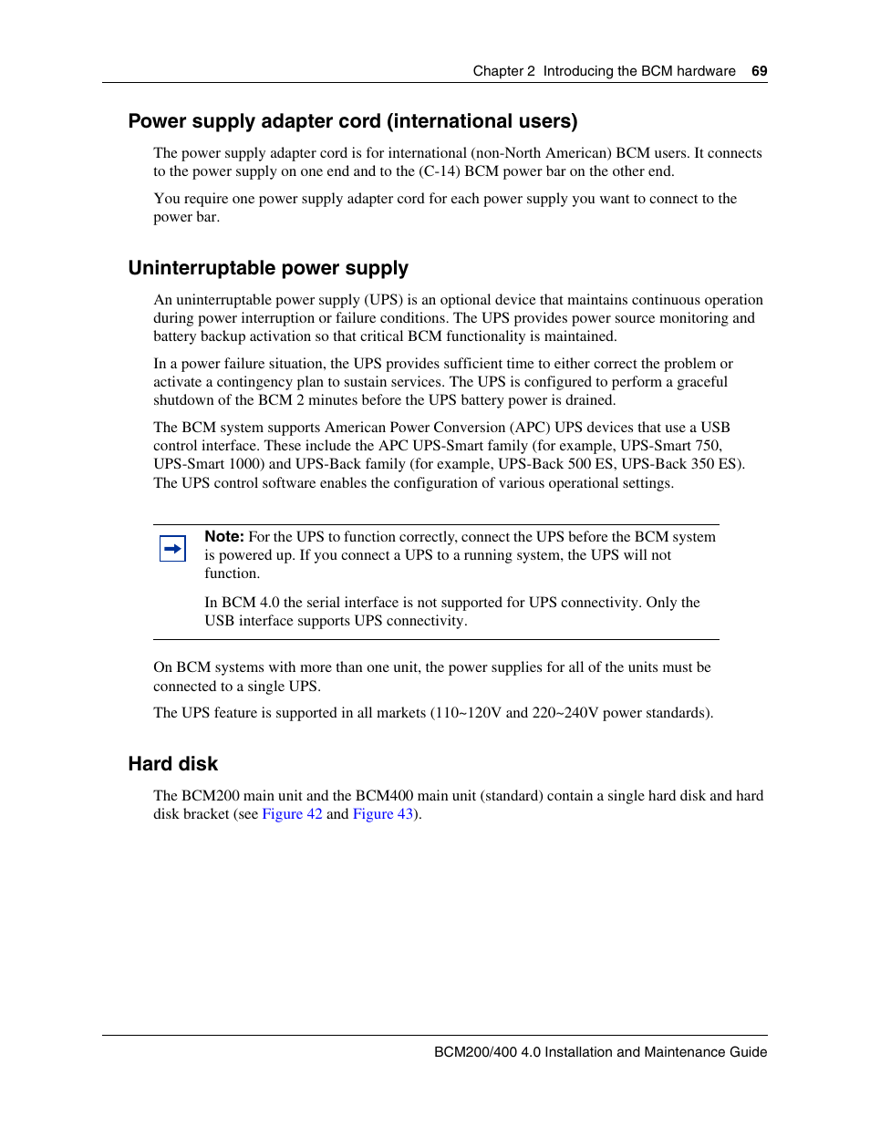 Power supply adapter cord (international users), Uninterruptable power supply, Hard disk | Nortel Networks BCM200/400 User Manual | Page 69 / 394