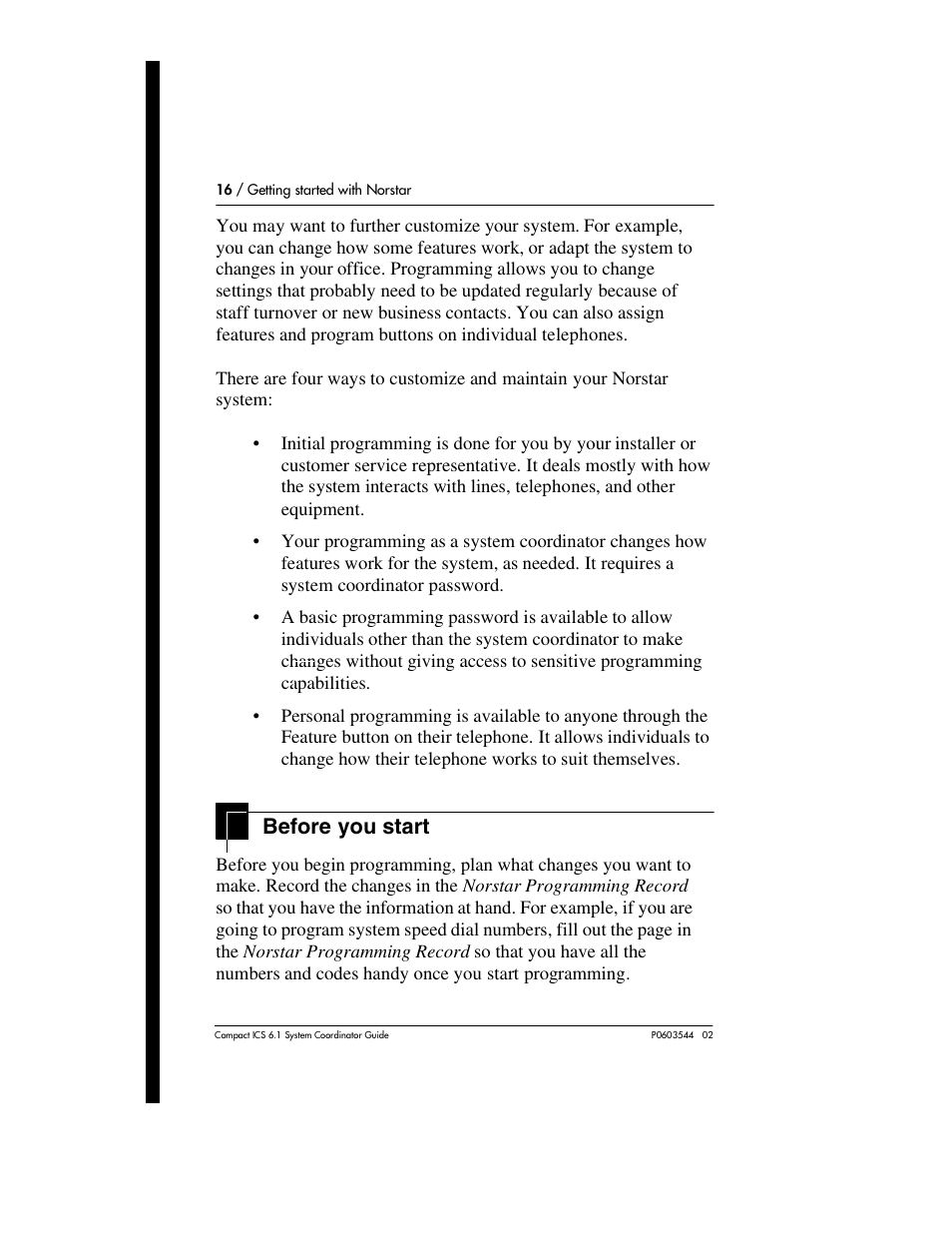 Before you start, Before you start 16 | Nortel Networks 6.1 User Manual | Page 16 / 278