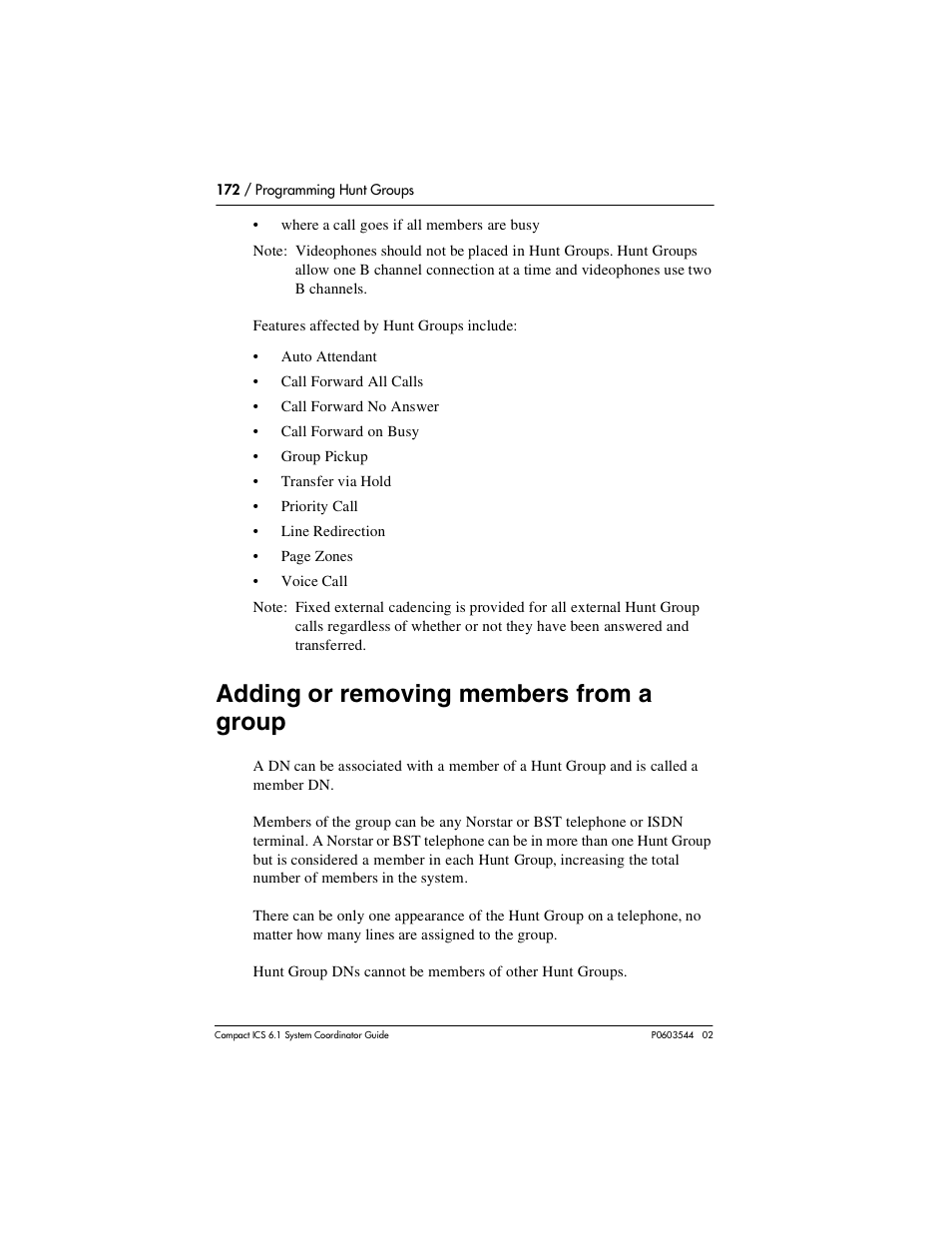 Adding or removing members from a group, Adding or removing members from a group 172 | Nortel Networks 6.1 User Manual | Page 172 / 278