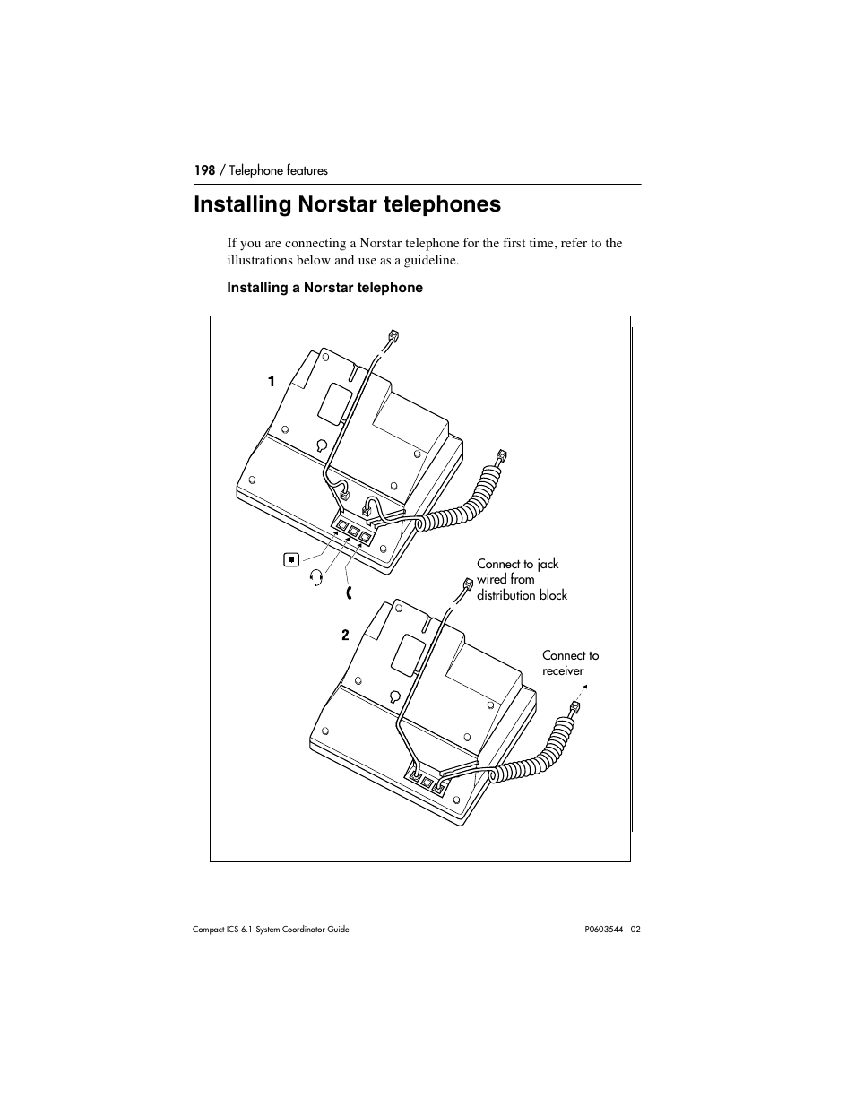 Installing norstar telephones, Installing norstar telephones 198 | Nortel Networks 6.1 User Manual | Page 198 / 278